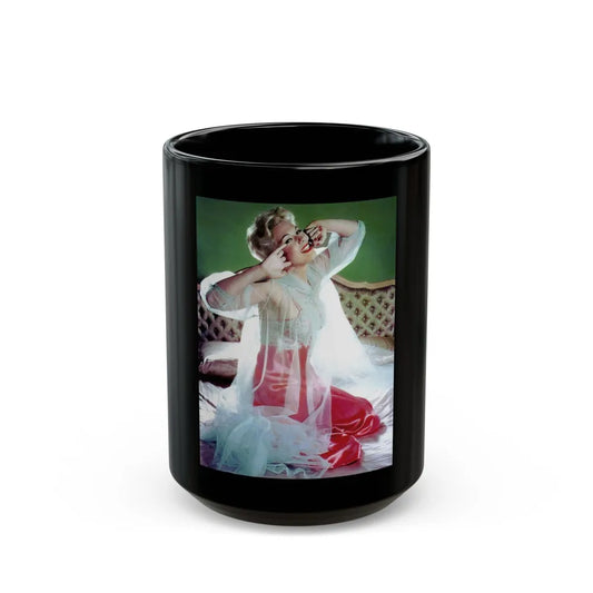 Kim Novak #313 (Vintage Female Icon) Black Coffee Mug-15oz-Go Mug Yourself