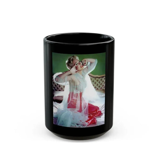 Kim Novak #313 (Vintage Female Icon) Black Coffee Mug 15oz - Go Mug Yourself