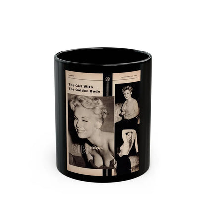 Kim Novak #343 (Vintage Female Icon) Black Coffee Mug-11oz-Go Mug Yourself