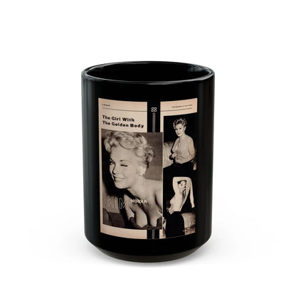 Kim Novak #343 (Vintage Female Icon) Black Coffee Mug-15oz-Go Mug Yourself