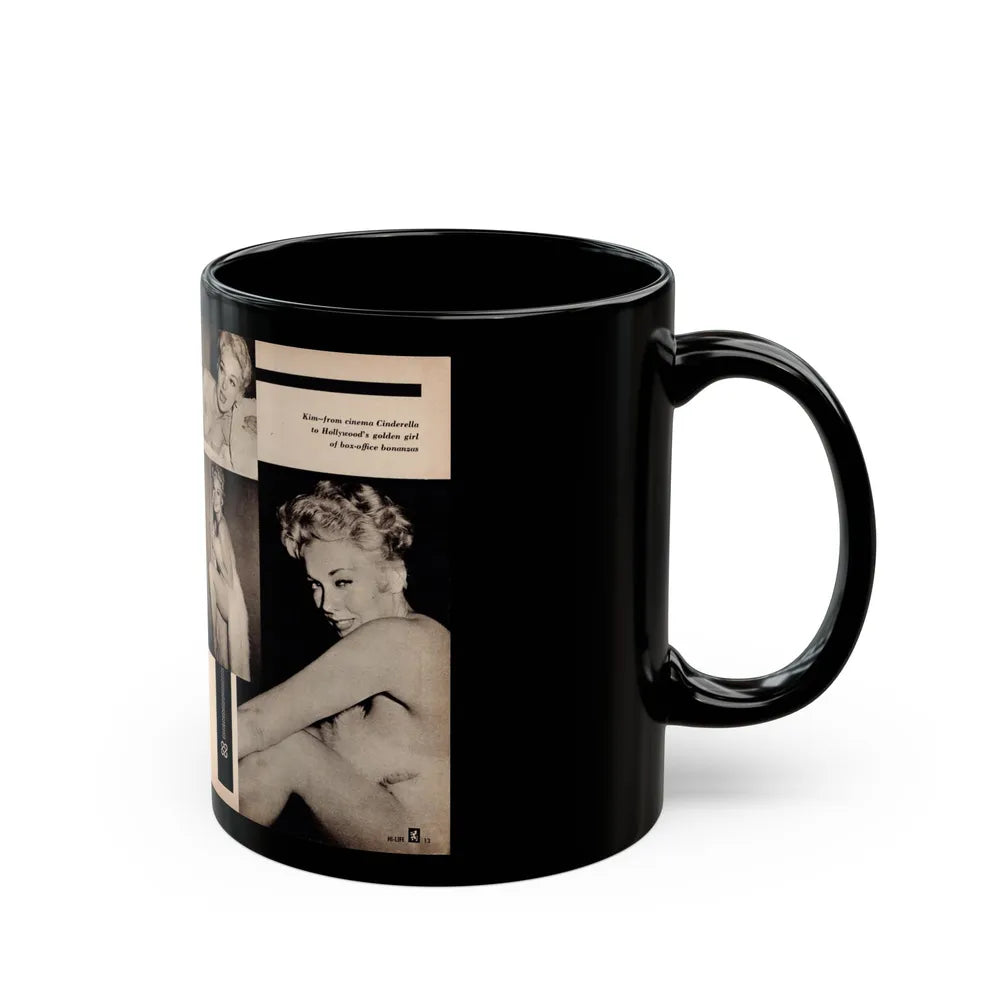 Kim Novak #344 (Vintage Female Icon) Black Coffee Mug-Go Mug Yourself