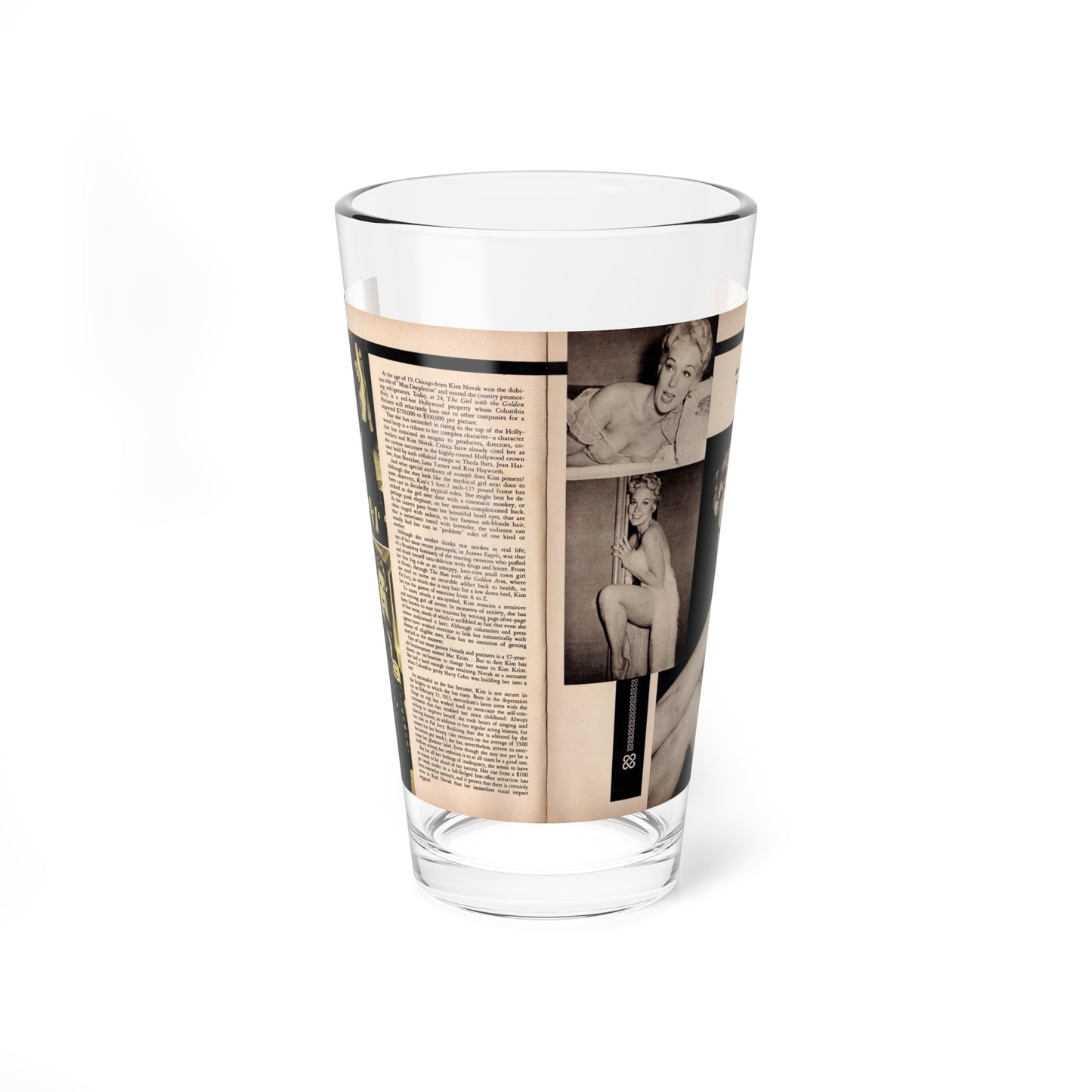 Kim Novak #344 (Vintage Female Icon) Pint Glass 16oz-16oz-Go Mug Yourself