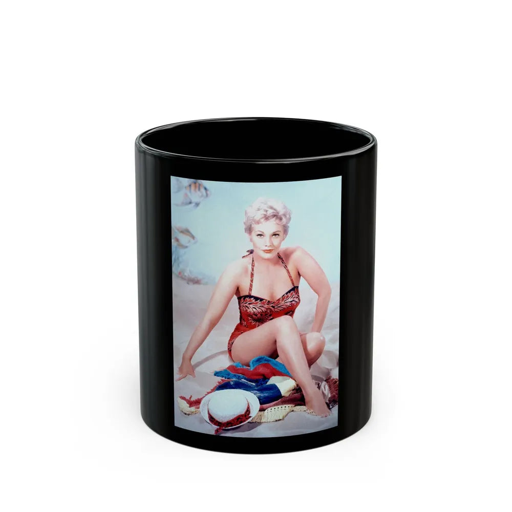 Kim Novak #347 (Vintage Female Icon) Black Coffee Mug-11oz-Go Mug Yourself