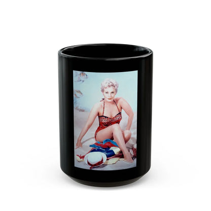 Kim Novak #347 (Vintage Female Icon) Black Coffee Mug-15oz-Go Mug Yourself