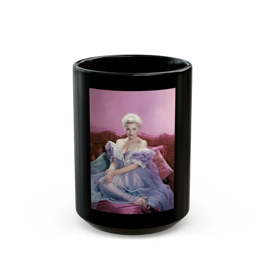 Kim Novak #350 (Vintage Female Icon) Black Coffee Mug-15oz-Go Mug Yourself