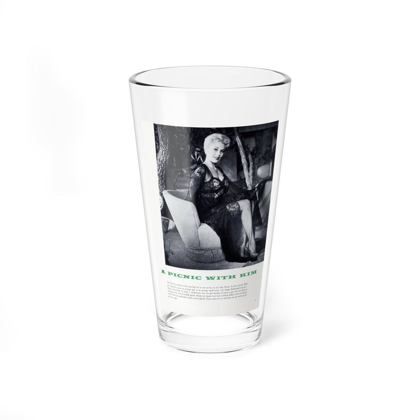 Kim Novak #379 (Vintage Female Icon) Pint Glass 16oz-16oz-Go Mug Yourself