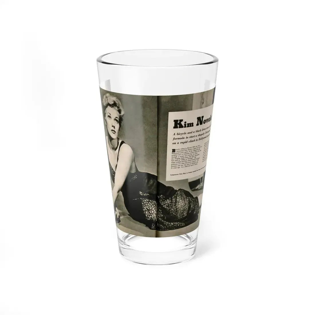 Kim Novak #383 - Fabulous Females Mag. Issue #1 '55 - 1 B&W Centerfold (Vintage Female Icon) Pint Glass 16oz 16oz - Go Mug Yourself