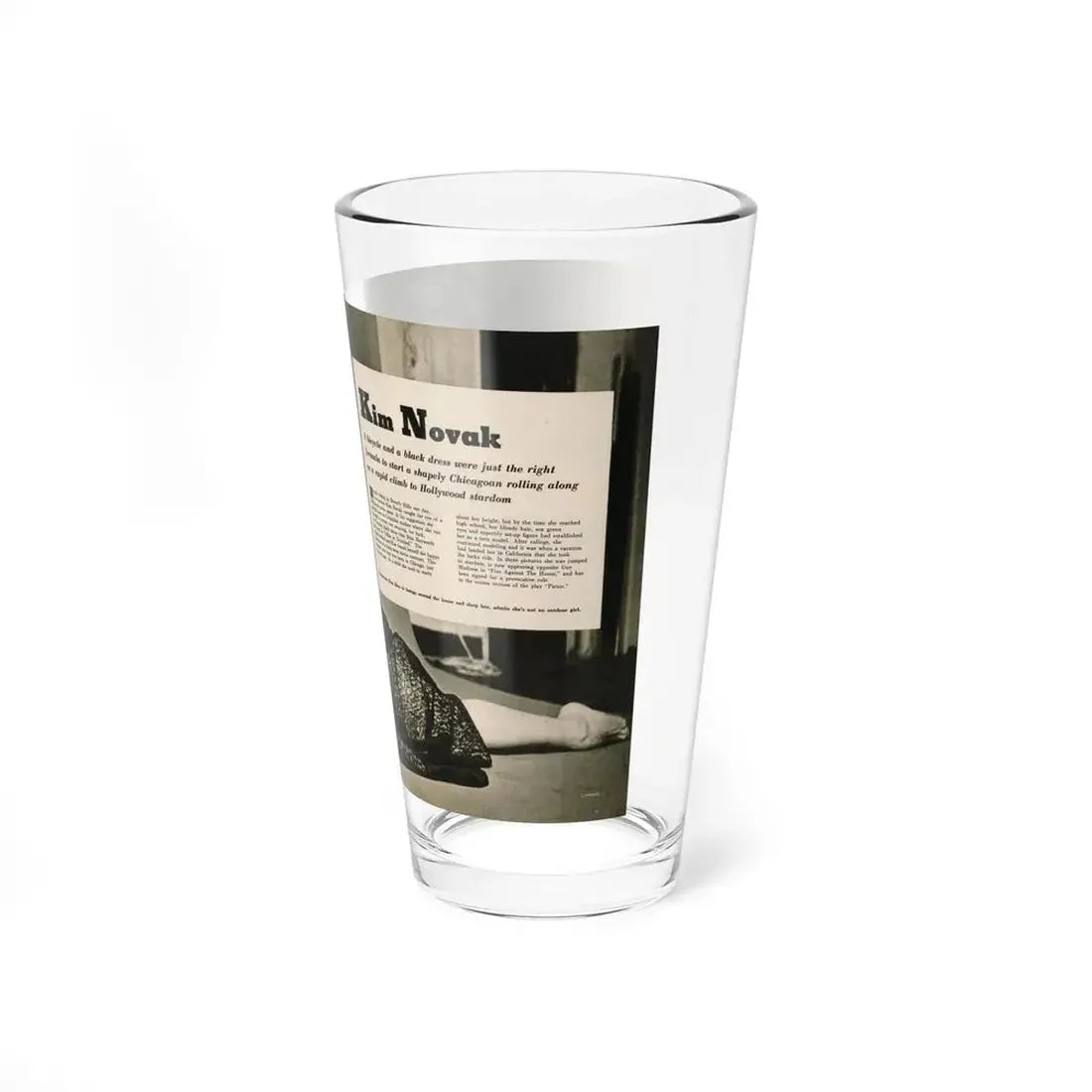 Kim Novak #383 - Fabulous Females Mag. Issue #1 '55 - 1 B&W Centerfold (Vintage Female Icon) Pint Glass 16oz - Go Mug Yourself