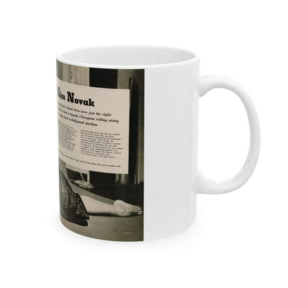 Kim Novak #383 - Fabulous Females Mag. Issue #1 '55 - 1 B&W Centerfold (Vintage Female Icon) White Coffee Mug - Go Mug Yourself