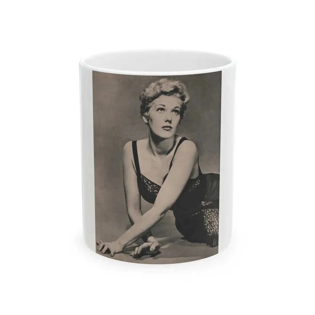 Kim Novak #383 - Fabulous Females Mag. Issue #1 '55 - 1 B&W Photo (Vintage Female Icon) White Coffee Mug 11oz - Go Mug Yourself