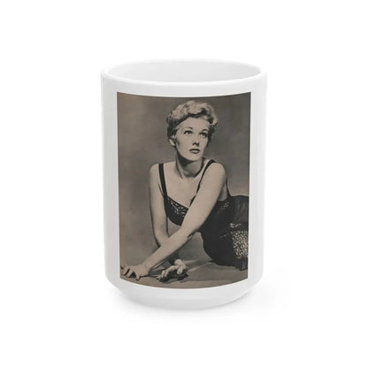 Kim Novak #383 - Fabulous Females Mag. Issue #1 '55 - 1 B&W Photo (Vintage Female Icon) White Coffee Mug 15oz - Go Mug Yourself