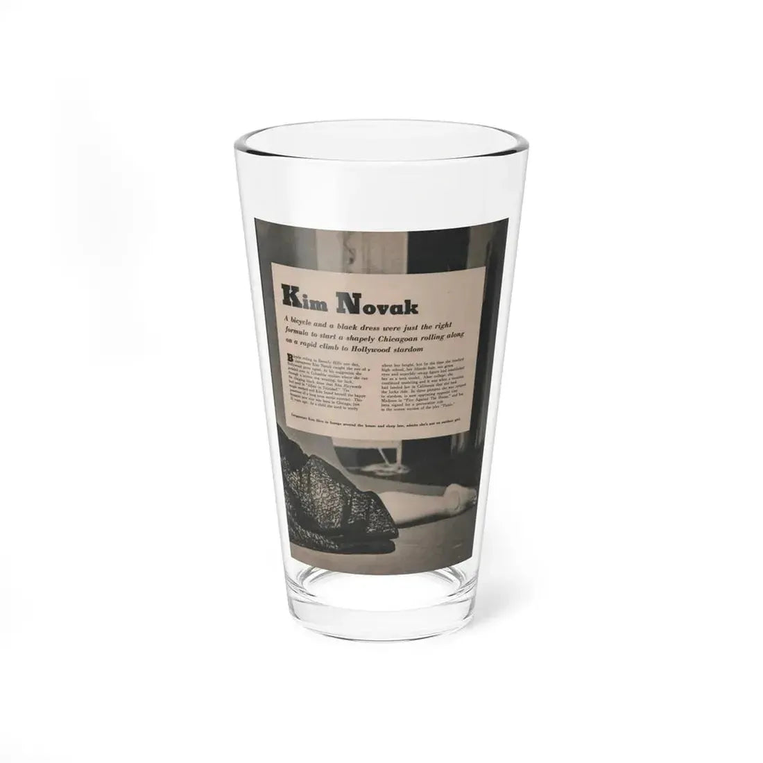 Kim Novak #384 - Fabulous Females Mag. Issue #1 '55 - 1 B&W Photo (Vintage Female Icon) Pint Glass 16oz 16oz - Go Mug Yourself