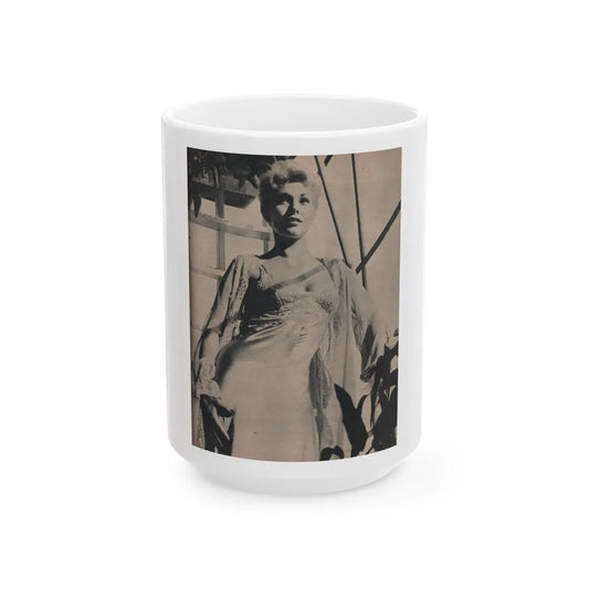 Kim Novak #386 - Fabulous Females Mag. Issue #1 '55 - 1 B&W Photo (Vintage Female Icon) White Coffee Mug-15oz-Go Mug Yourself