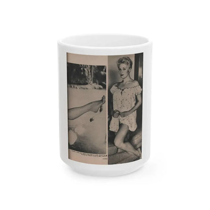 Kim Novak #388 - Fabulous Females Mag. Issue #1 '55 - 1 B&W Photo (Vintage Female Icon) White Coffee Mug 15oz - Go Mug Yourself
