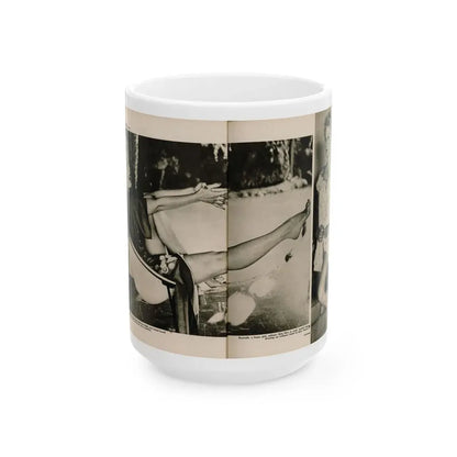 Kim Novak #389 - Fabulous Females Mag. Issue #1 '55 - 1 B&W Centerfold & 1 Other (Vintage Female Icon) White Coffee Mug 15oz - Go Mug Yourself