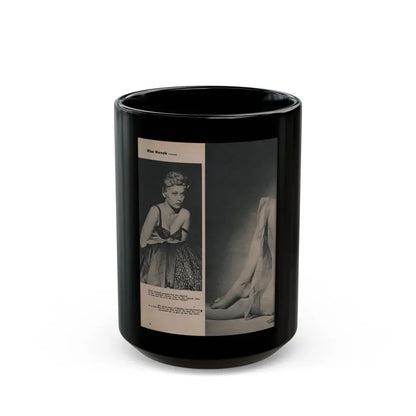 Kim Novak #389 - Fabulous Females Mag. Issue #1 '55 - 1 B&W Photo (Vintage Female Icon) Black Coffee Mug 15oz - Go Mug Yourself