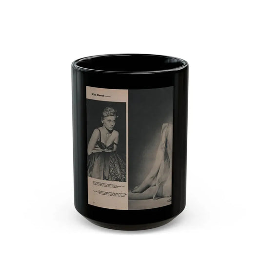 Kim Novak #389 - Fabulous Females Mag. Issue #1 '55 - 1 B&W Photo (Vintage Female Icon) Black Coffee Mug 15oz - Go Mug Yourself