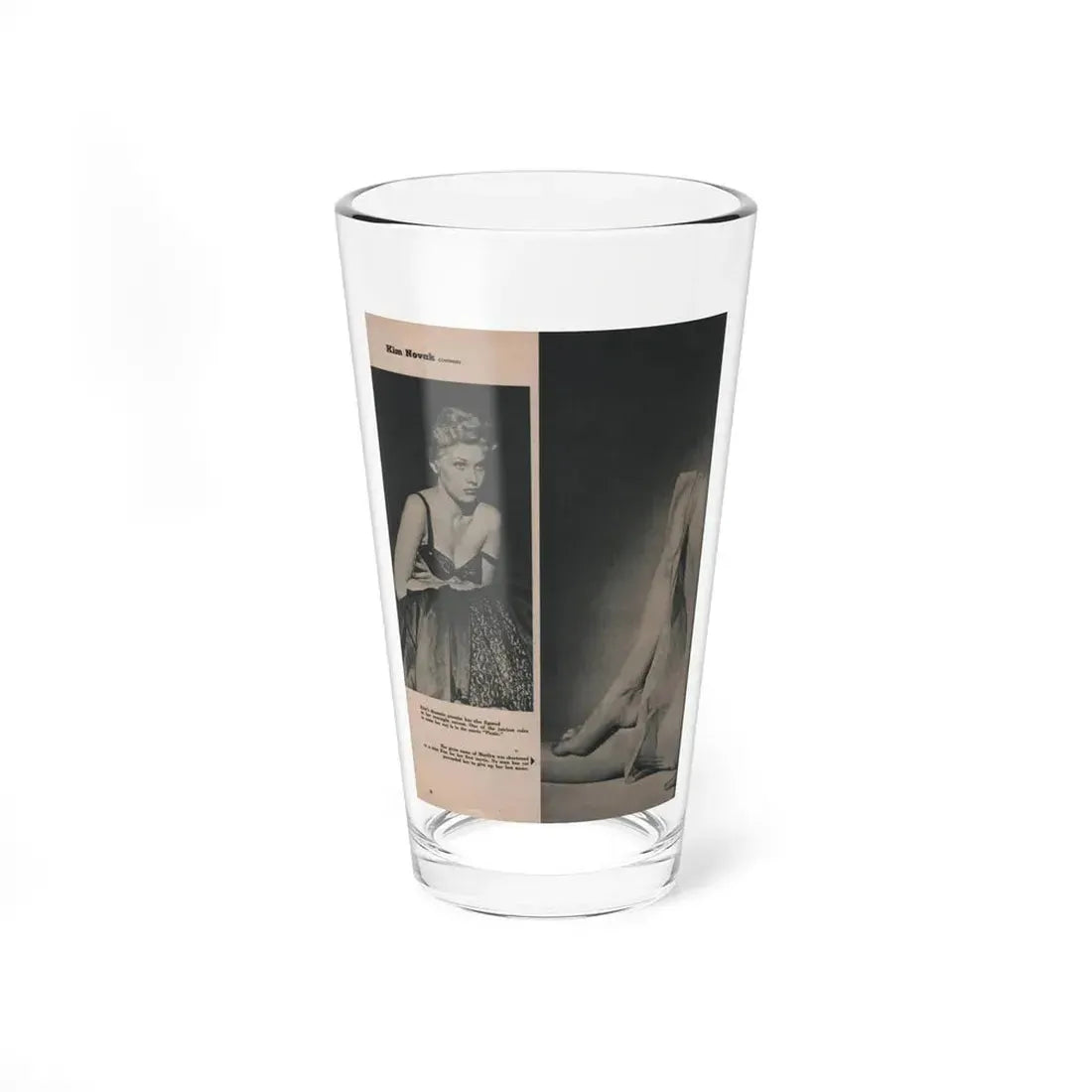 Kim Novak #389 - Fabulous Females Mag. Issue #1 '55 - 1 B&W Photo (Vintage Female Icon) Pint Glass 16oz 16oz - Go Mug Yourself