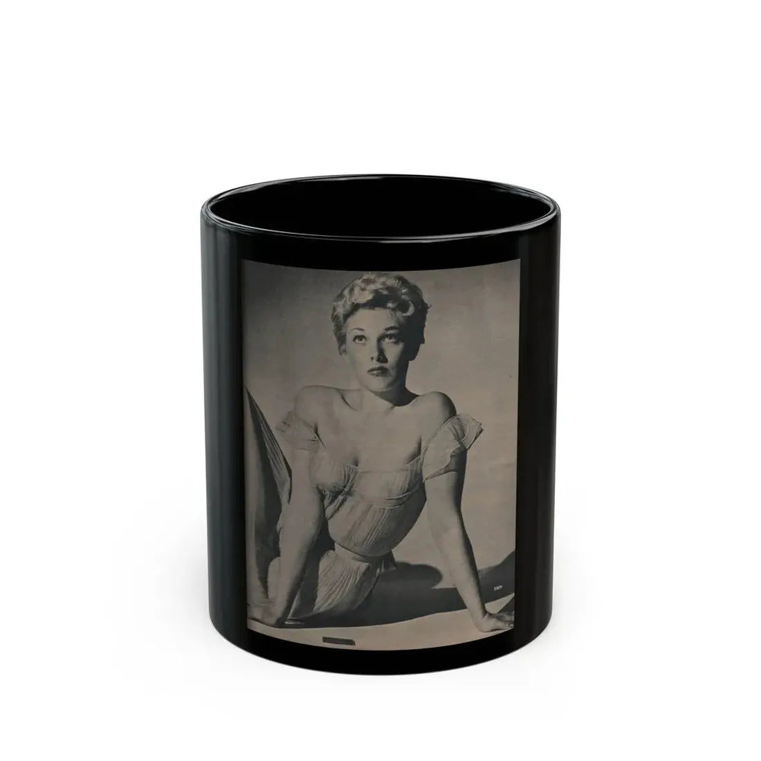 Kim Novak #390 - Fabulous Females Mag. Issue #1 '55 - 1 B&W Photo 1 (Vintage Female Icon) Black Coffee Mug 11oz - Go Mug Yourself
