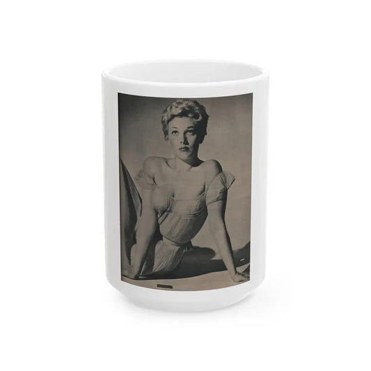 Kim Novak #390 - Fabulous Females Mag. Issue #1 '55 - 1 B&W Photo 1 (Vintage Female Icon) White Coffee Mug 15oz - Go Mug Yourself