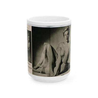 Kim Novak #390 - Fabulous Females Mag. Issue #1 '55 - 1 B&W Photo (Vintage Female Icon) White Coffee Mug 15oz - Go Mug Yourself