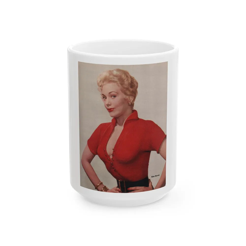 Kim Novak #393 - Photoplay Pin-Ups Magazine Issue #5 (Vintage Female Icon) White Coffee Mug-15oz-Go Mug Yourself