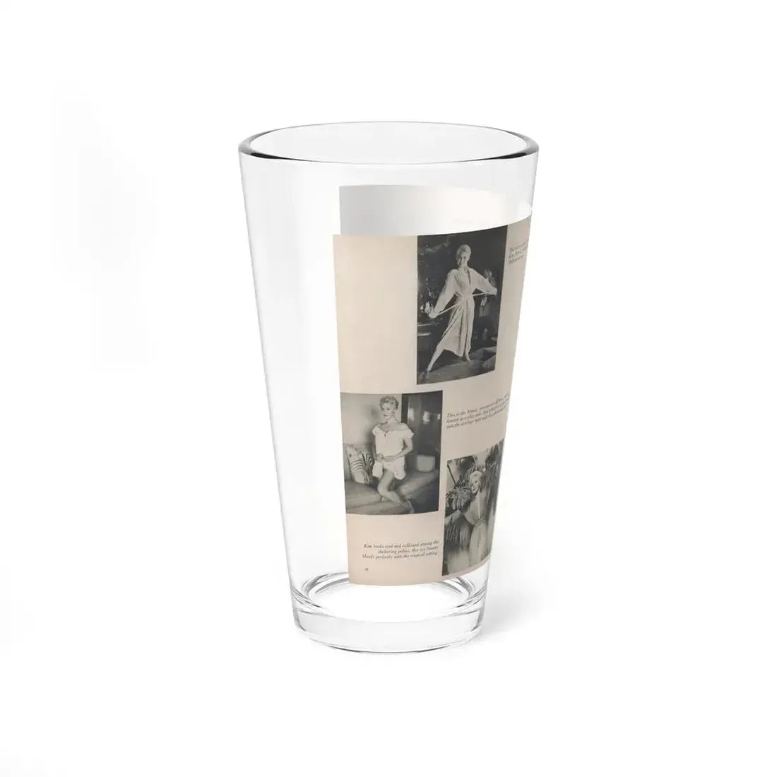 Kim Novak #394 - Pages 2 & 3 of 4 with, 4 B&W Photos & Captions from Jem Mag. Vol. 1 #01 Nov. '56 (Vintage Female Icon) Pint Glass 16oz - Go Mug Yourself