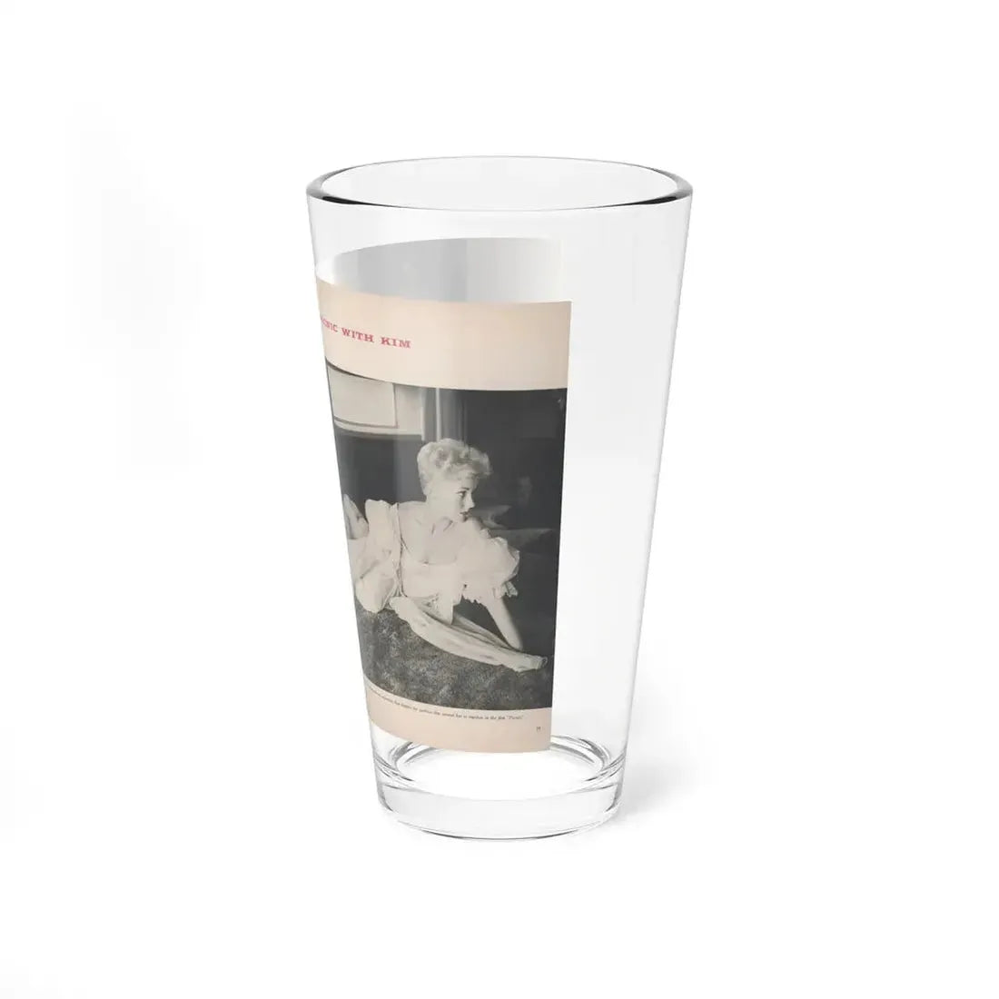 Kim Novak #394 - Pages 2 & 3 of 4 with, 4 B&W Photos & Captions from Jem Mag. Vol. 1 #01 Nov. '56 (Vintage Female Icon) Pint Glass 16oz - Go Mug Yourself