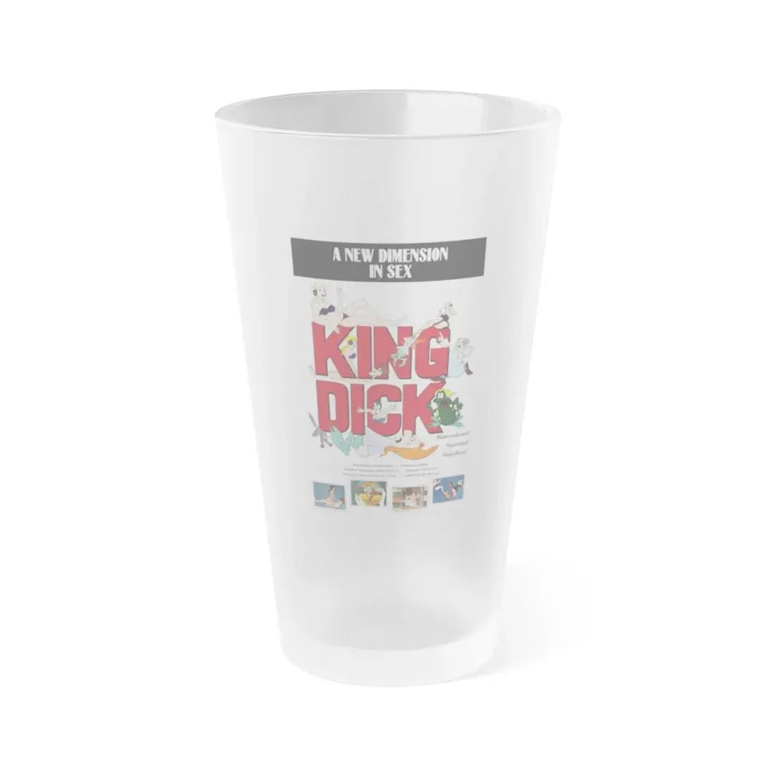KING DICK 1973 Movie Poster - Frosted Pint Glass 16oz 16oz Frosted - Go Mug Yourself
