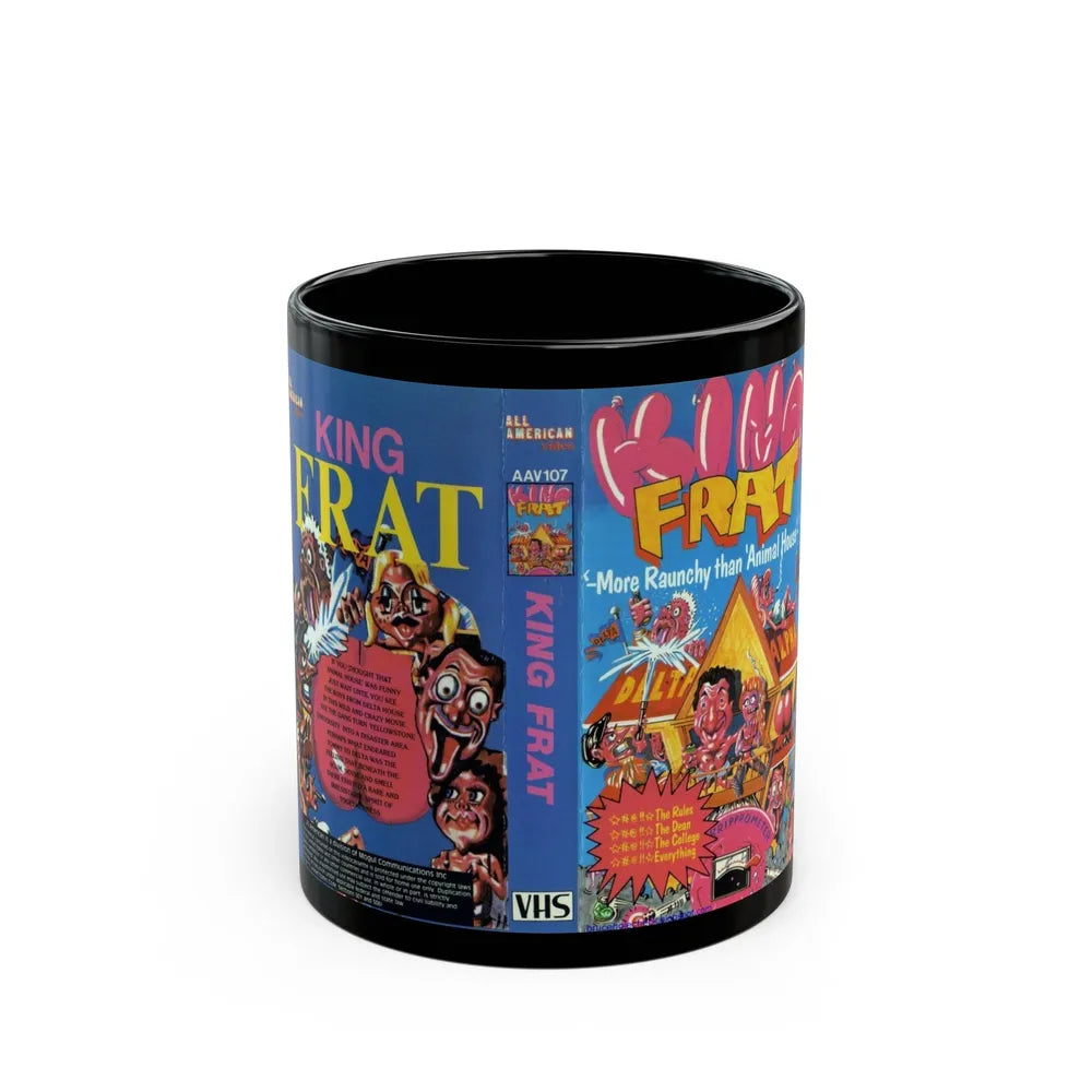 KING FRAT ALL AMERICAN VIDEO (VHS COVER) - Black Coffee Mug-11oz-Go Mug Yourself