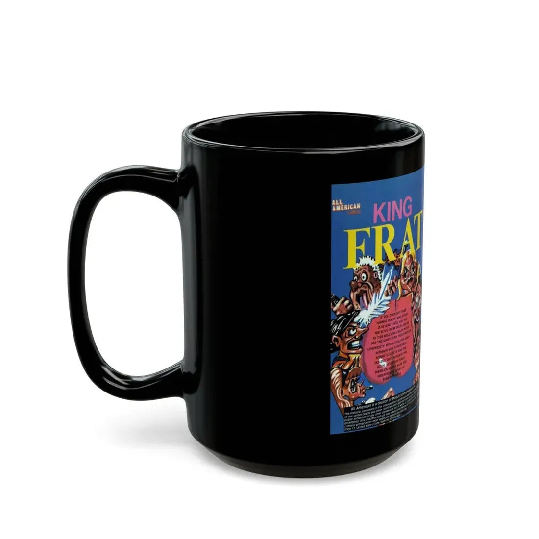 KING FRAT ALL AMERICAN VIDEO (VHS COVER) - Black Coffee Mug - Go Mug Yourself