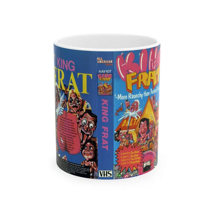 KING FRAT ALL AMERICAN VIDEO (VHS COVER) - White Coffee Mug-11oz-Go Mug Yourself