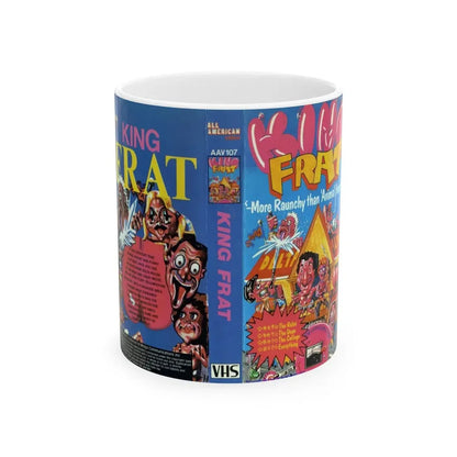KING FRAT ALL AMERICAN VIDEO (VHS COVER) - White Coffee Mug 11oz - Go Mug Yourself