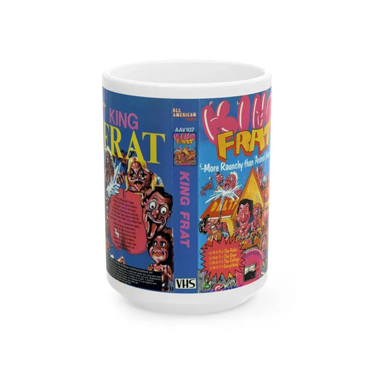 KING FRAT ALL AMERICAN VIDEO (VHS COVER) - White Coffee Mug 15oz - Go Mug Yourself