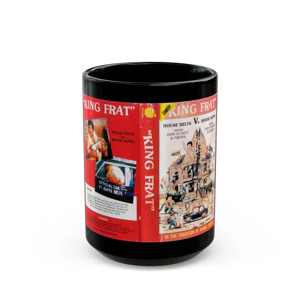 KING FRAT HOUSE DELTA VS HOUSE ALPHA (VHS COVER) - Black Coffee Mug-15oz-Go Mug Yourself