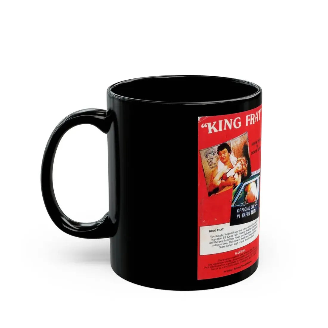 KING FRAT HOUSE DELTA VS HOUSE ALPHA (VHS COVER) - Black Coffee Mug - Go Mug Yourself
