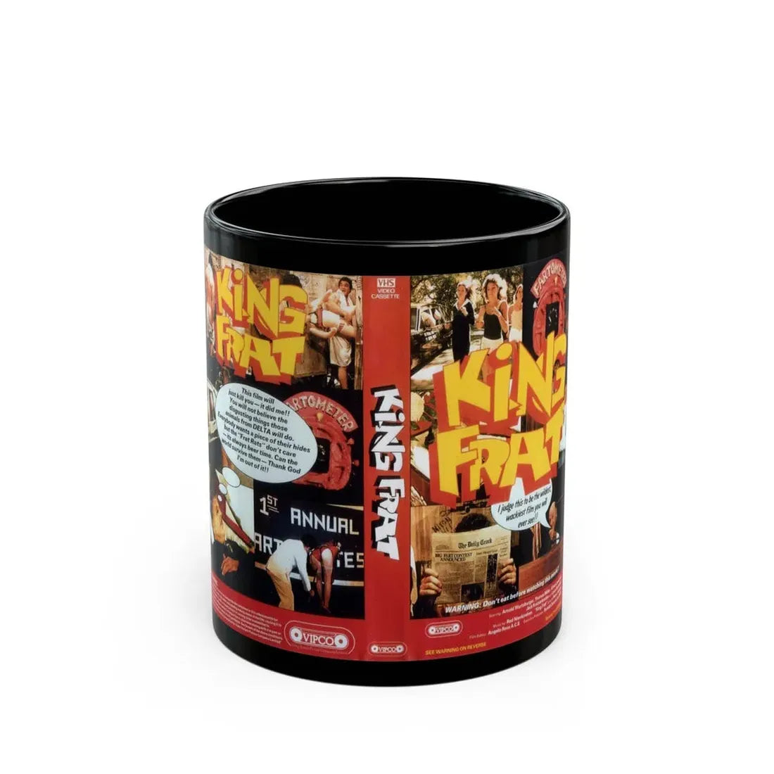 KING FRAT VIPCO ENTERTAINMENT (VHS COVER) - Black Coffee Mug 11oz - Go Mug Yourself