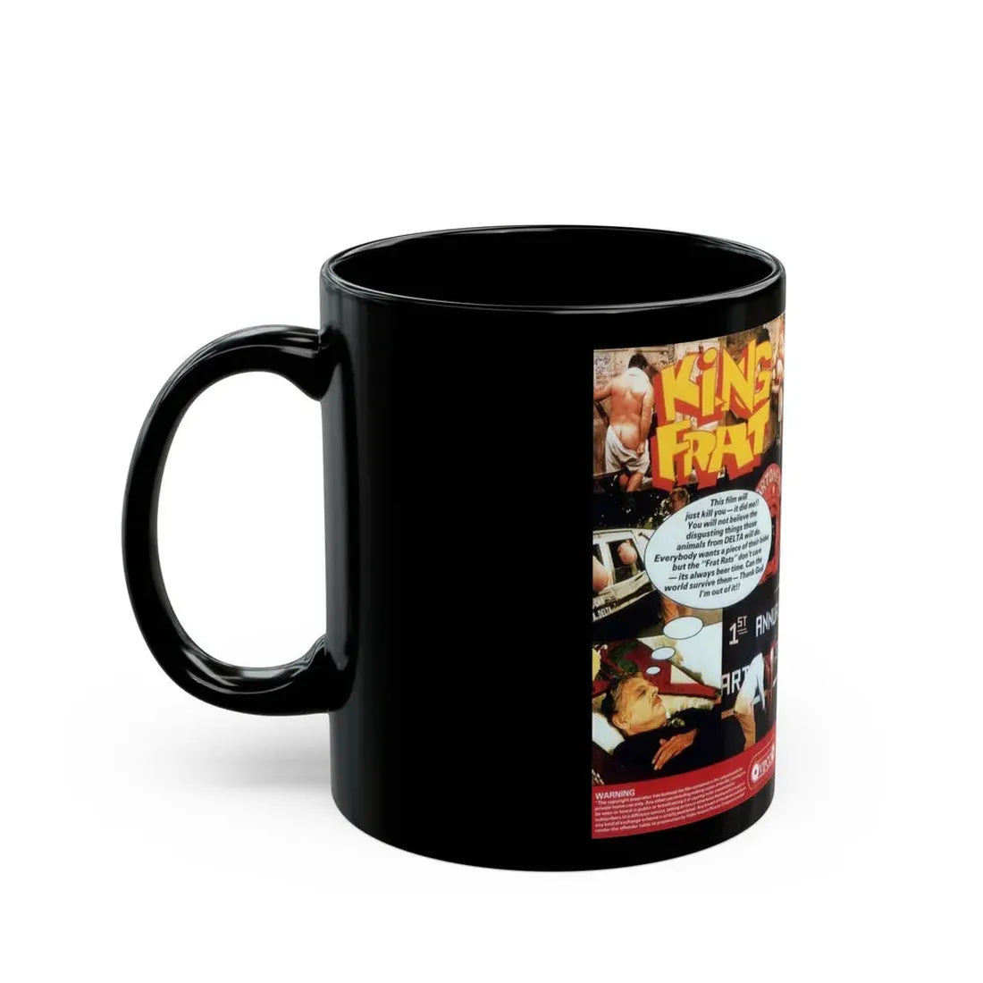 KING FRAT VIPCO ENTERTAINMENT (VHS COVER) - Black Coffee Mug - Go Mug Yourself