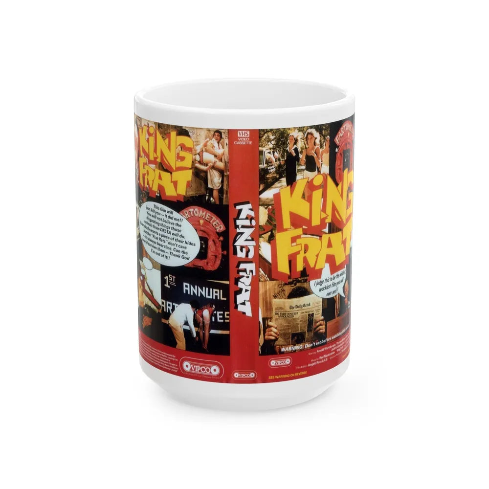 KING FRAT VIPCO ENTERTAINMENT (VHS COVER) - White Coffee Mug-15oz-Go Mug Yourself