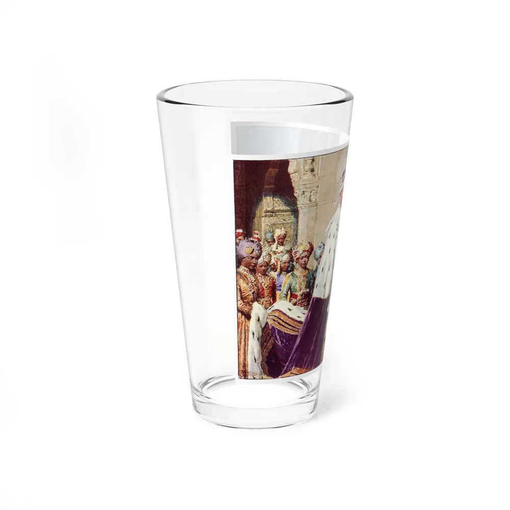 King George V and Queen Mary at the Delhi Durbar, The Tatler magazine, 1937 - Pint Glass 16oz-Go Mug Yourself