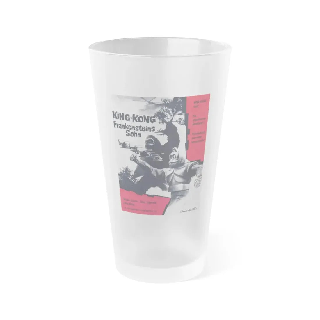 KING KONG ESCAPES (GERMAN) 1967 Movie Poster - Frosted Pint Glass 16oz 16oz Frosted - Go Mug Yourself