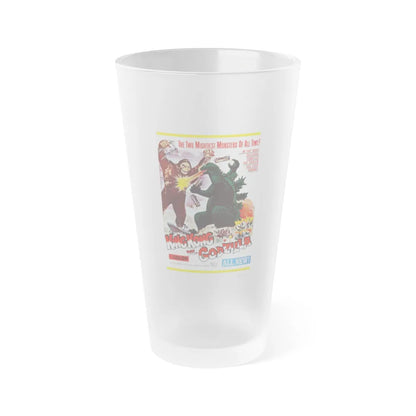 KING KONG VS GODZILLA 1962 Movie Poster - Frosted Pint Glass 16oz-16oz-Frosted-Go Mug Yourself