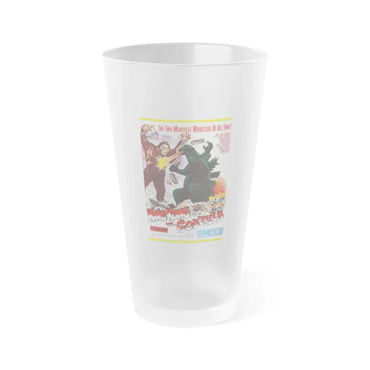 KING KONG VS GODZILLA 1962 Movie Poster - Frosted Pint Glass 16oz 16oz Frosted - Go Mug Yourself