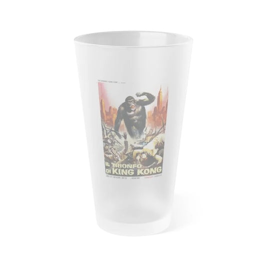 KING KONG VS GODZILLA (ITALIAN) 1962 Movie Poster - Frosted Pint Glass 16oz-16oz-Frosted-Go Mug Yourself