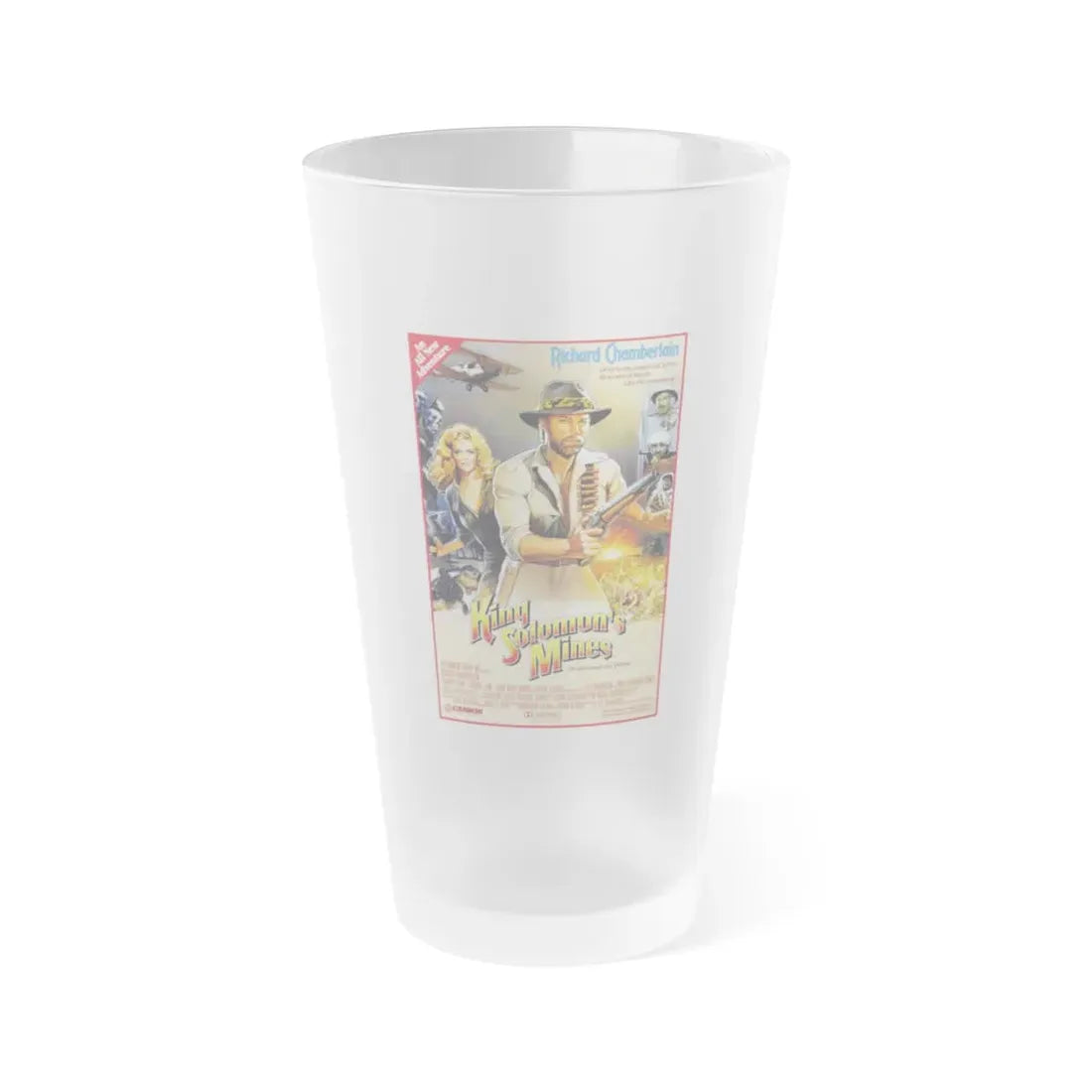 KING SOLOMONS MINES 1985 Movie Poster - Frosted Pint Glass 16oz 16oz Frosted - Go Mug Yourself