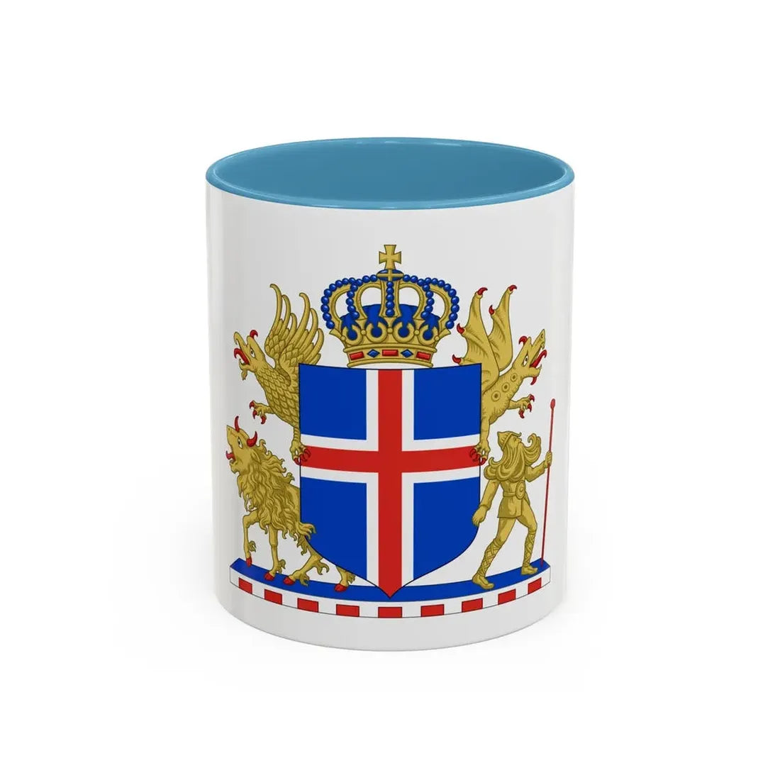 Kingdom of Iceland Coat of Arms - Accent Coffee Mug 11oz Light Blue - Go Mug Yourself