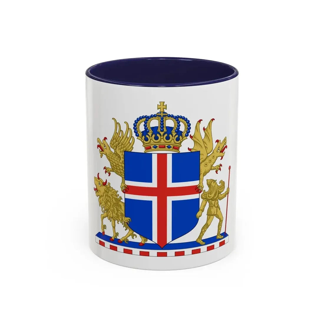 Kingdom of Iceland Coat of Arms - Accent Coffee Mug 11oz Navy - Go Mug Yourself