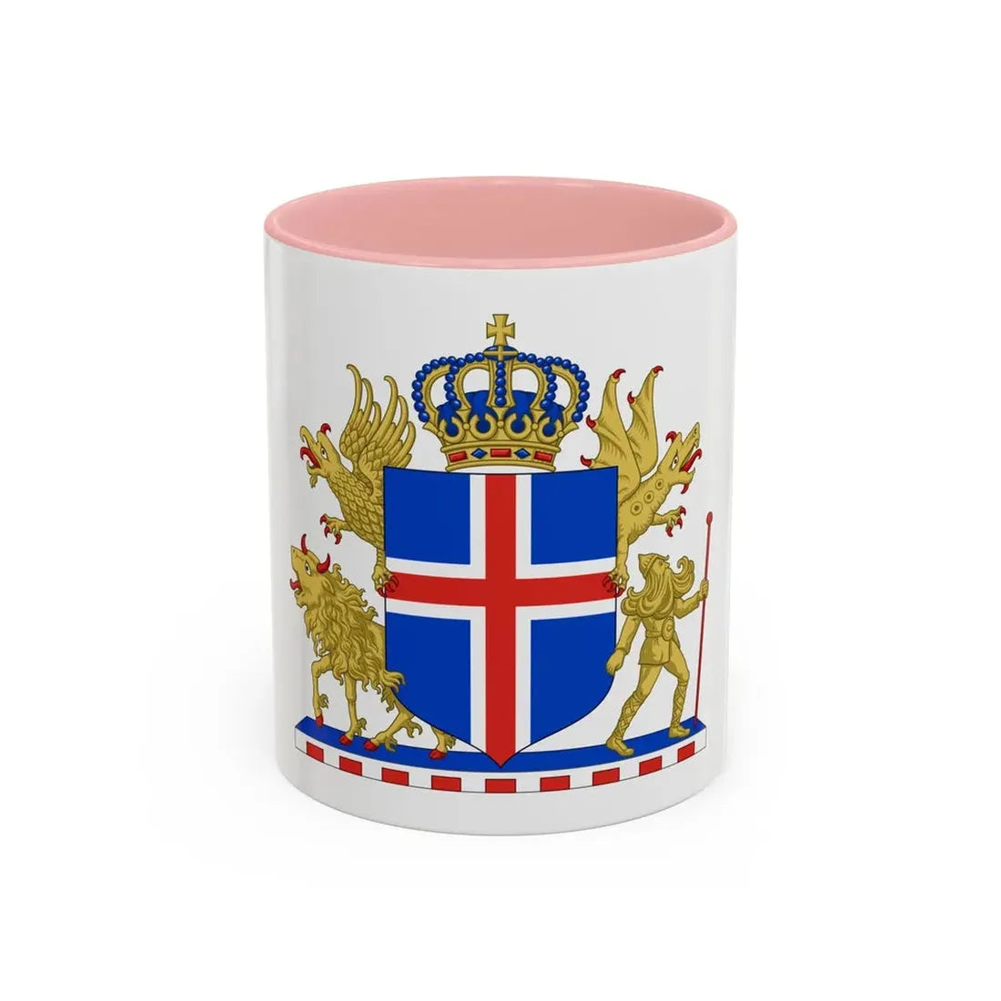 Kingdom of Iceland Coat of Arms - Accent Coffee Mug 11oz Pink - Go Mug Yourself
