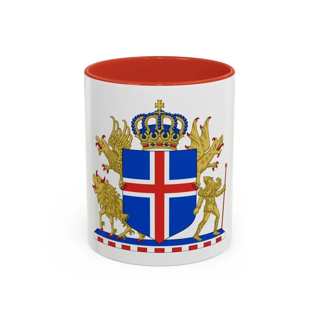 Kingdom of Iceland Coat of Arms - Accent Coffee Mug 11oz Red - Go Mug Yourself