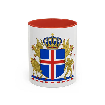 Kingdom of Iceland Coat of Arms - Accent Coffee Mug 11oz Red - Go Mug Yourself
